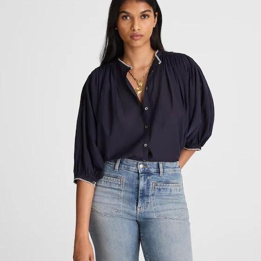 Madewell Women's Navy Blouse